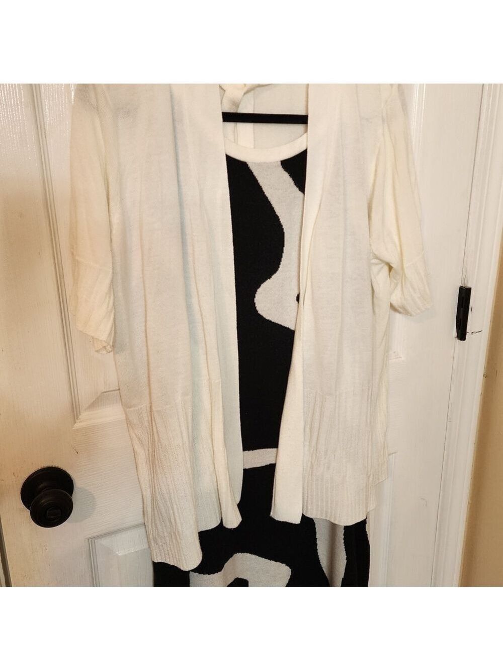 SHEIN Black and White Backless Dress FREE Cardigan - Picture 8 of 12